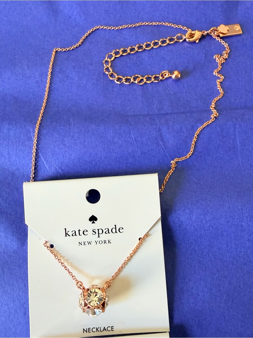 kate spade Rose Gold Crystal Cluster Necklace and Studs - Picture 2 of 5